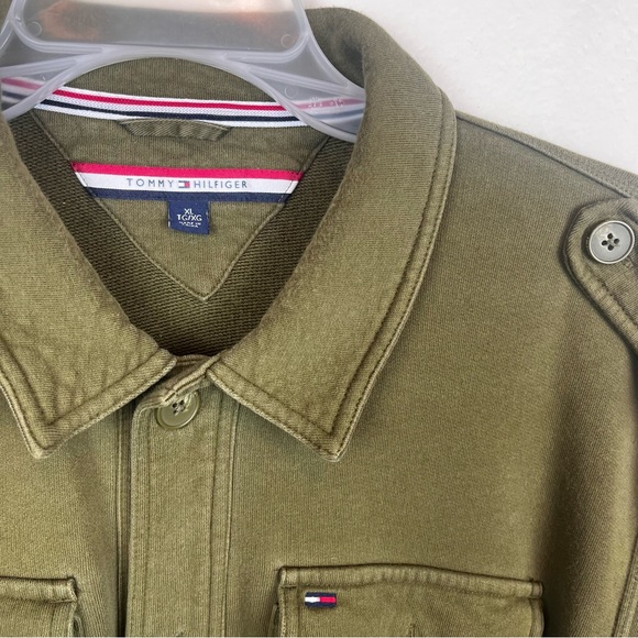 Tommy Hilfiger army green knit jacket-Men’s XL - Picture 4 of 14